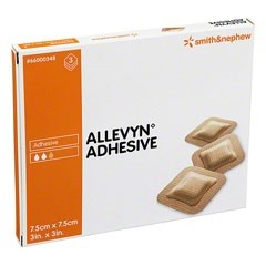 smith nephew medicazione idrocellulare adesiva sterile allevyn adhesive altamente assorbente in schiuma di poliuretano a struttura tristratificata 75x75cm 3 pezzi allevyn ean 5000223424992