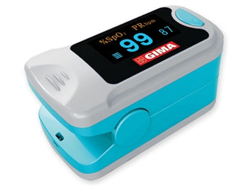 gima pulsossimetro da dito pulsoximetro oxy 3 con display per misurazione diossigeno nel sangue e battito cardiaco con cordino e batterie gima ean 8023279350906