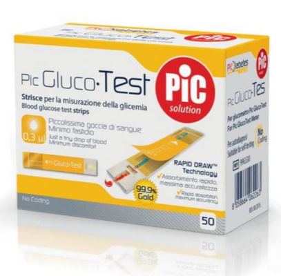 pikdare diagnostica strisce misurazione glicemia pic glucotest 50 pezzi pic ean 8058090001133