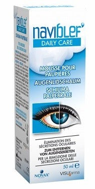 visufarma naviblef daily care schiuma per rimozione secrezioni oculari da palpebre e ciglia 50 ml visufarma ean 3700822600293