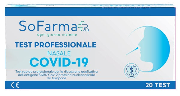 so farma morra spa test antigenico rapido covid 19 sofarmapiu nasale rilevazione qualitativa antigeni sars cov 2 in tamponi nasali 20 pezzi uso professionale sofarmapiu ean 6936983168670