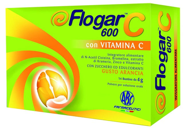 abc generico flogar c 600 con vitamina c 14 bustine gusto arancia abc farmaceutici ean 8022086001483