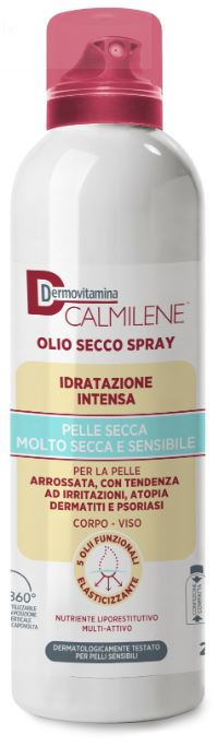 pasquali dermovitamina dermovitamina calmilene olio secco spray idratazione intensa per pelle secca molto secca e sensibile 200 ml dermovitamina ean 8032738385083