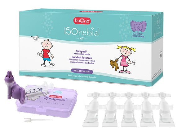 buona societa benefit isonebial kit pulizia cavita nasali 20 flaconcini monodose 5 ml siringa luer lock soft jeck ago cannula nebulizzatore spray buona ean 8032749650507