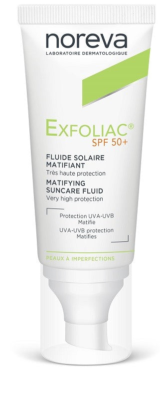 noreva exfoliac fluide solaire matifiant spf50 40 ml ean 3401397676194