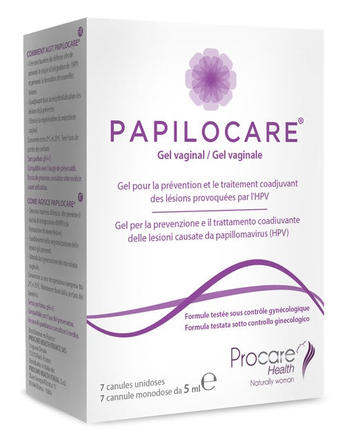 procare health italia papilocare gel vaginale 7 cannule monodose x 5 ml ean 8470001818164