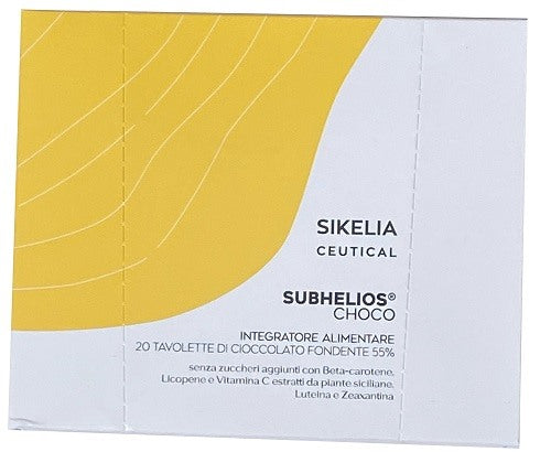 sikelia ceutical subhelios choco 20 barrette di cioccolato fondente 55 da 7 g sikelia ean 0805698426824