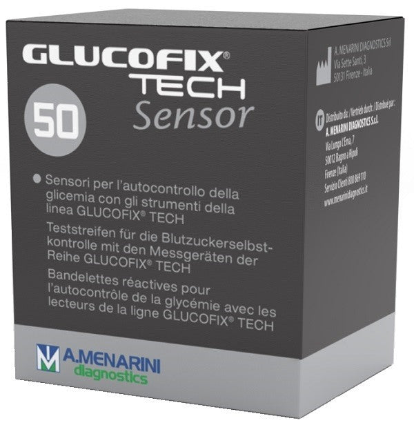 a menarini diagnostics strisce misurazione glicemia glucofix tech sensor 50 pezzi a menarini