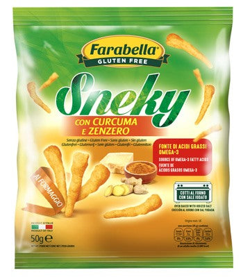 bioalimenta farabella sneky formaggio con curcuma e zenzero 50 g farabella ean 8056774002636