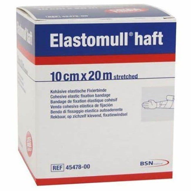 bsn medical benda elastica autoadesiva per fissaggio medicazioni elastomull haft lf altezza 10 cm lunghezza 20 m elastomull ean 4042809022063