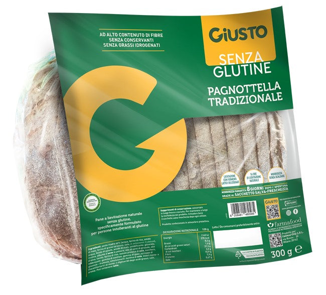 contecom linea giusto giusto senza glutine pagnottella 300 g giusto ean 8058481480585