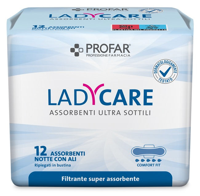 federfarma co ladycare assorbenti notte con ali 12 pezzi profar profar