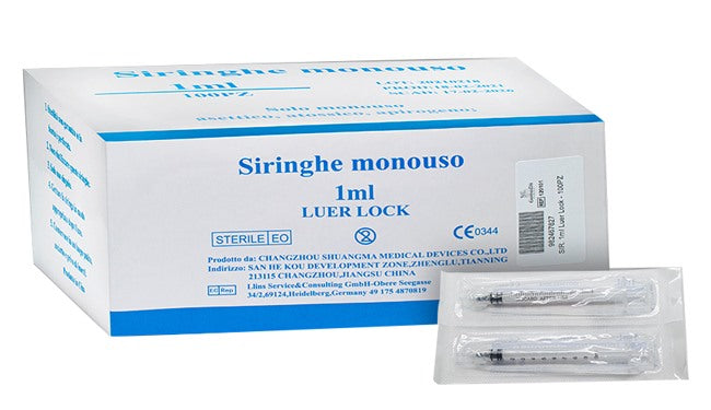 gammadis siringa infusione e irrigazione monouso capacita 1ml gauge 25 luer lock 100 pezzi gammadis