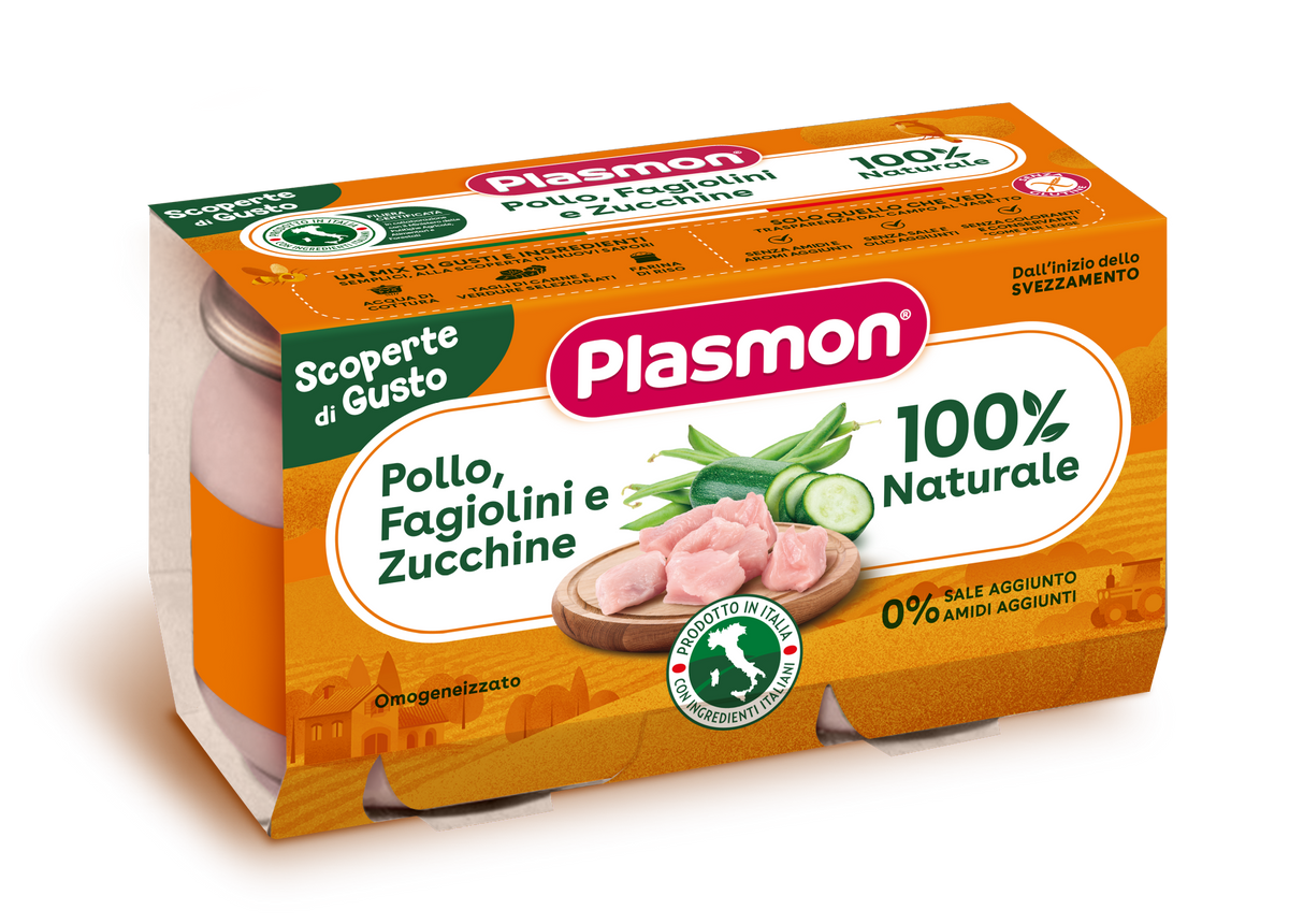 plasmon heinz italia plasmon omogeneizzati pollo fagiolini zucchine 2 pezzi da 120 g plasmon ean 8001040201282