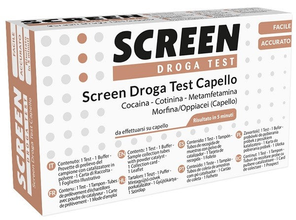 screen italia screen droga test 4 sostanze tramite capelli test antidroga capello screen italia ean 8059015832658