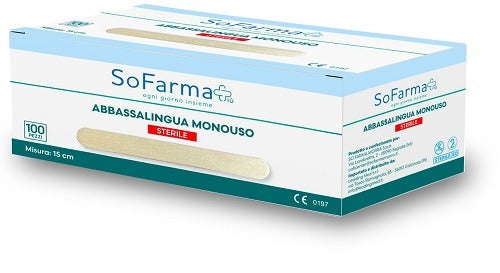 sofarmapiu abbassalingua monouso in legno sterile 100 pezzi sofarmapiu sofarmapiu ean 6973069983079