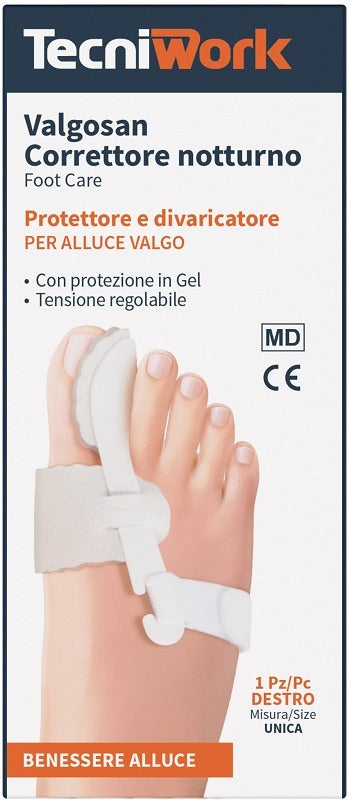 tecniwork correttore notturno per alluce valgo destro misura unica valgosan 1 pezzo tecniwork ean 8023568259347