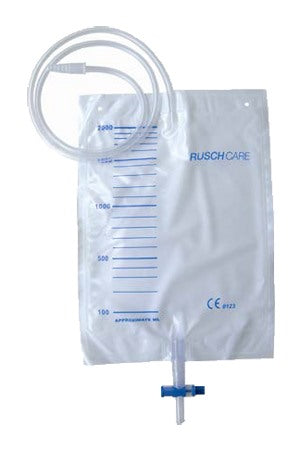 teleflex medical sacca raccolta urina da letto in pvc volume 2000 ml valvola di non ritorno rubinetto scarico t tap tubo di raccordo diametro 5 7 mm lunghezza 130 cm 150 pezzi teleflex medical