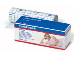 bsn medical fascia autoadesiva ipoallergenica fissaggio cateteri fixomull stretch supporto in poliestere non tessuto bianco massa in policarbonato senza resine e gomme naturali 15x1000cm fixomull ean 4042809707205
