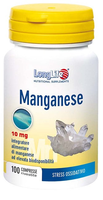 longlife longlife manganese 10 mg 100 compresse long life ean 8054521001482