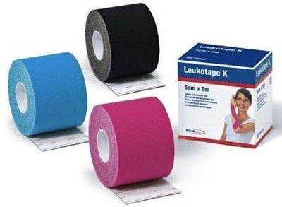 essity italy benda adesiva leukotape k per taping fisioterapico larghezza 5 cm lunghezza 5 m colore azzurro in rotolo leukotape ean 4042809390780