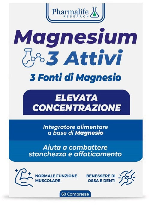 pharmalife research magnesium 3 attivi 60 compresse ean 8032578477528