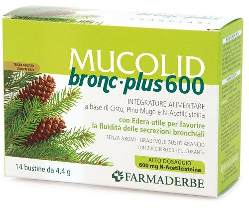 farmaderbe mucolid bronc plus 600 14 bustine farmaderbe ean 8058456782522