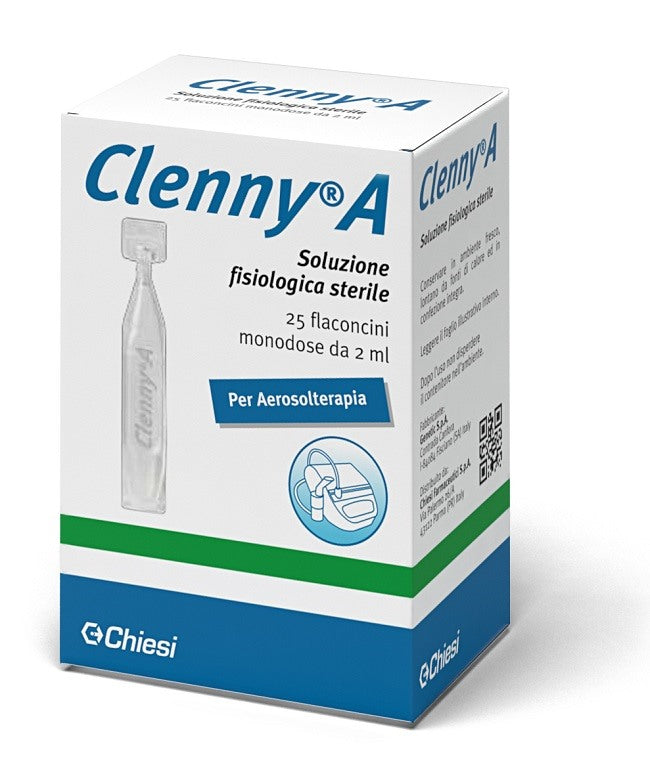 chiesi ch clenny a soluzione fisiologica sterile per aerosolterapia 25 flaconcini monodose da 2 ml clenny a ean 8025153002307