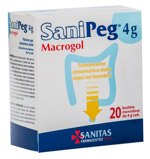 sanitas farmaceutici sanipeg macrogol polvere per soluzione orale 20 bustine da 4 g