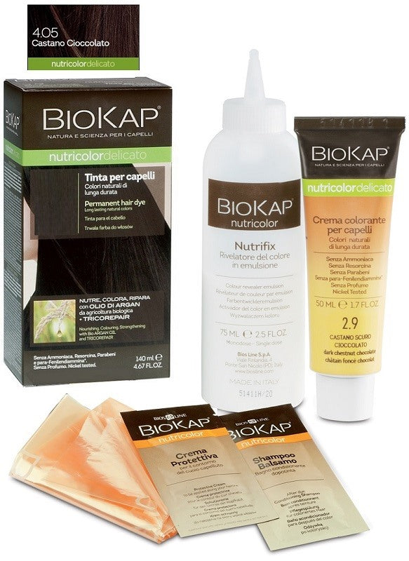 bios line biokap nutricolor delicato 405 new castano cioccolato tinta 140 ml biokap ean 8030243011213