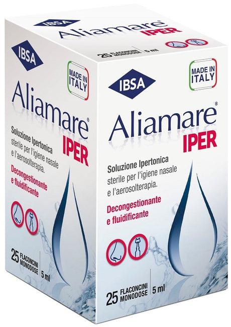 ibsa farmaceutici aliamare iper 25 flaconcini ipertonici da 5 ml aliamare ean 8033638956786