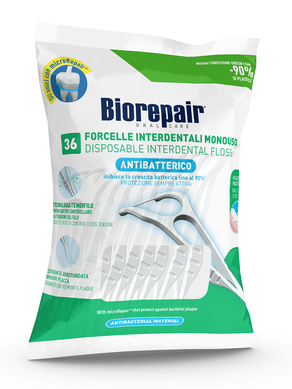 euritalia biorepair oral care antibatterico forcelle interdentali monouso 36 pezzi biorepair ean 8017331060056