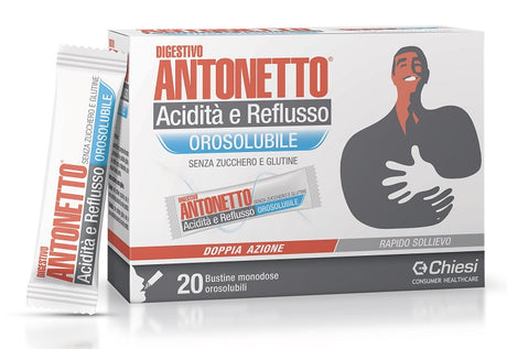 chiesi ch digestivo antonetto acidita e reflusso orosolubile 20 bustine digestivo antonetto ean 8003290000752