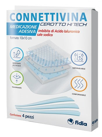 fidia farmaceutici cerotto connettivina hitech 10 x 10 cm 4 pezzi connettivina ean 8033661804382