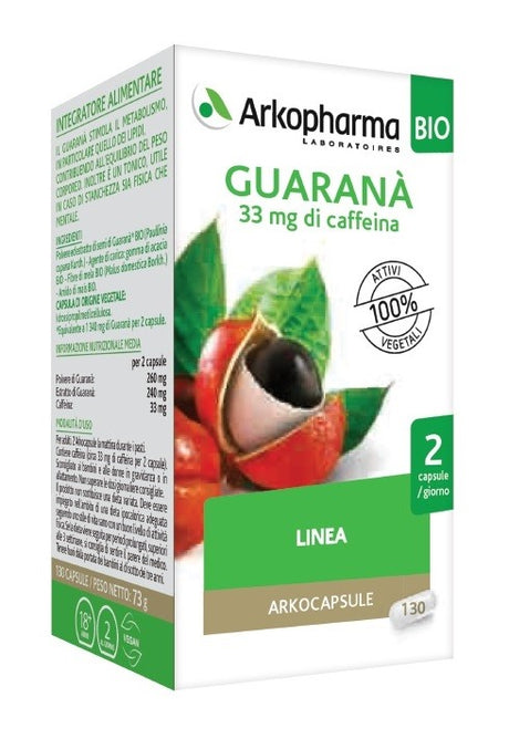 arkofarm arko capsule guarana bio 130 capsule arkofarm ean 3578835611038