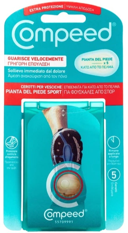 perrigo hra compeed cerotti per vesciche pianta piede sport 5 pezzi compeed ean 3663555002300