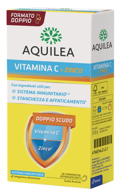 uriach italy aquilea vitamina c 14 compresse effervescenti bipack aquilea