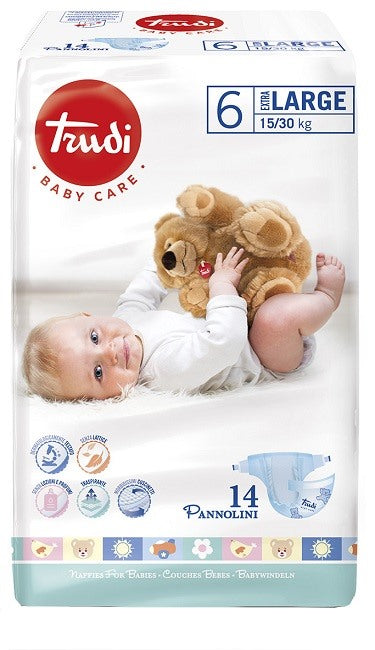 s i l c trudi baby care pannolino bambini extralarge 1530 kg 14 pezzi ean 8007300007243