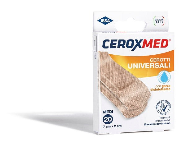 nova argentia ind farm cerotti universali ceroxmed con garza disinfettante medi 7x2cm 20 pezzi ceroxmed ean 8033638956205