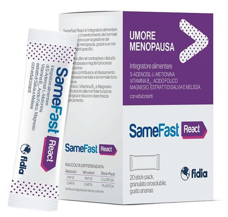 fidia farmaceutici samefast react 20 stick pack samefast ean 8033661806461