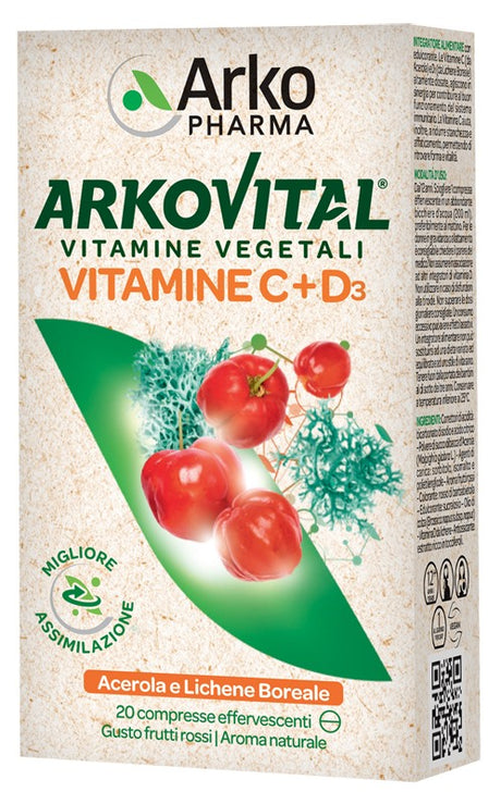 arkofarm arkovital vitamine cd3 20 compresse effervescenti gusto frutti rossi arkofarm ean 3578836224015