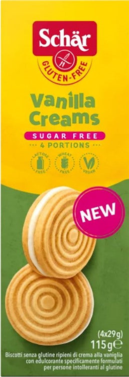 schar due schar sugar free vanilla creams 115 g schar ean 8008698040867