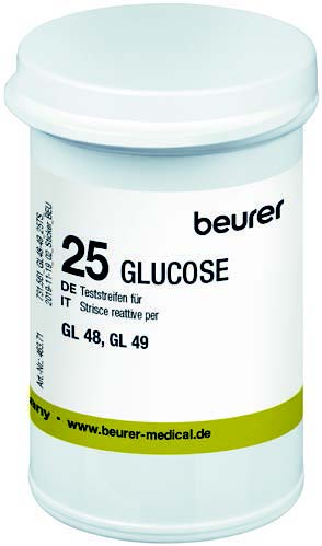 beurer medical italia strisce misurazione glicemia beurer per glucometro gl48gl49 in flacone 25 pezzi beurer ean 4211125463717