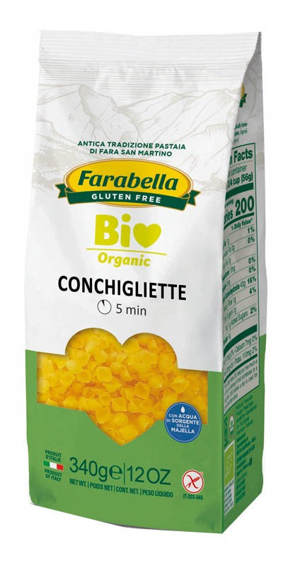 bioalimenta farabella bio conchigliette mais riso 340 g farabella ean 8056774002445