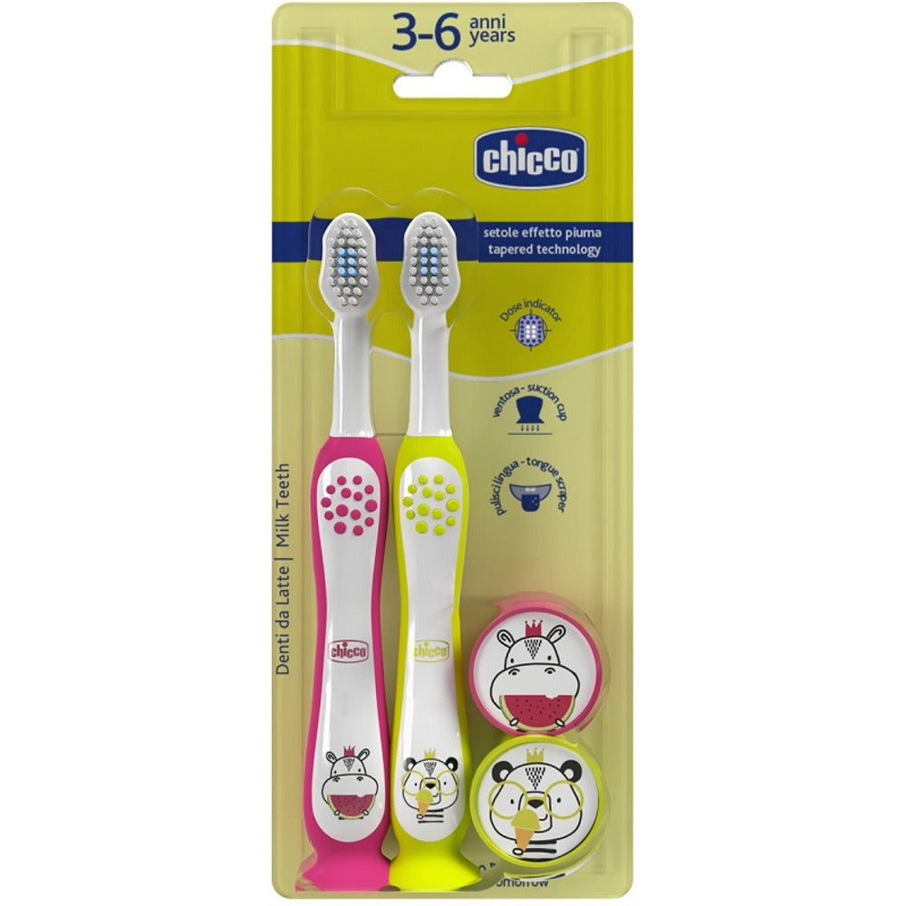 chicco chicco spazzolino 3 6 years doppio rosa giallo chicco ean 8058664174744