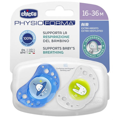 chicco chicco succhietto air boy in silicone 16 36 mesi 2 pezzi chicco ean 8058664058891
