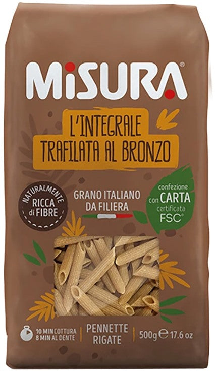 colussi misura pennette integrali con germe di grano 500 g misura ean 8002590042684
