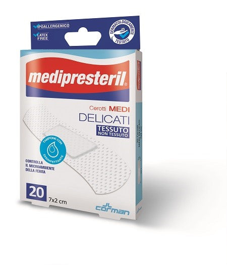 corman cerotto medio medipresteril delicato tnt 7x2cm 20 pezzi medi presteril ean 8016867000932