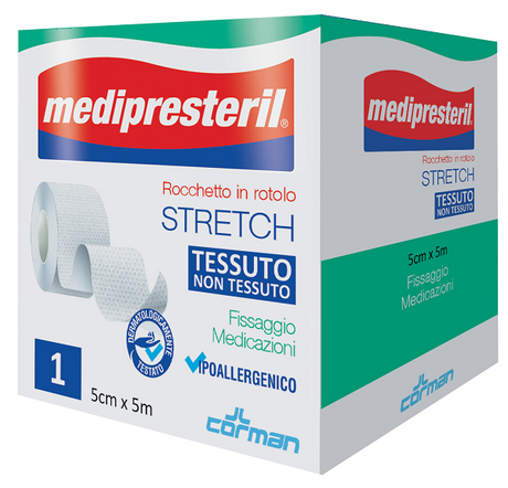 corman medipresteril rocchetto rotolo stretch tessuto non tessuto 5 cm x 500 cm medi presteril ean 8016867016483