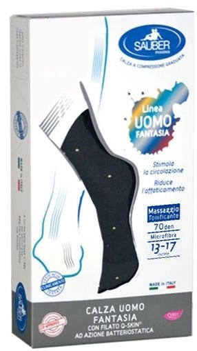 desa pharma sauber calza uomo fantasia q skin 70 den blu pois gialli taglia p sauber ean 8005520607373